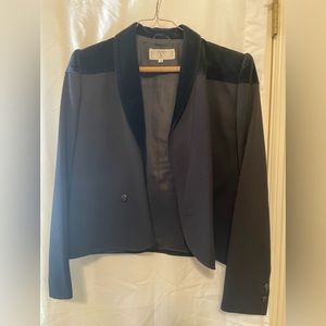 Vintage Valentino, Miss V, velvet and wool short jacket and skirt, Size 38 /US 0